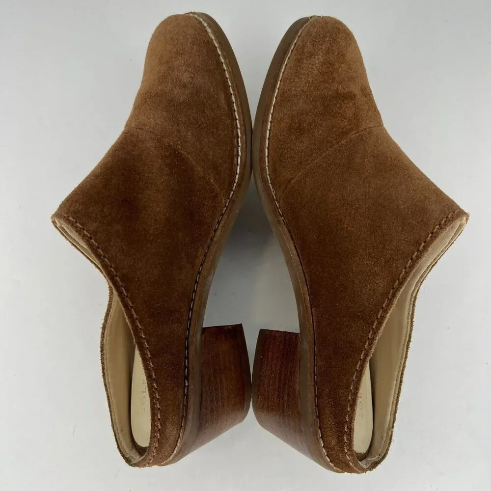 Cole Haan Womens W14844 Brown Faux Suede Block Heel Size 7 Slip-On Mules - Picture 7 of 11